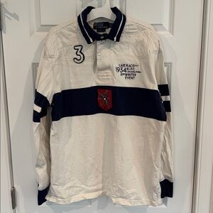 VINTAGE Ralph Lauren Polo Lake Placid Rugby Large custom fit